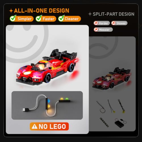 Image of LIGHTAILING Led Light Compatible with Lego-77261 Ferrari 499P - Easy Install, Hidden Wiring, Home Decor & Gift-Ready (Model Not Included)