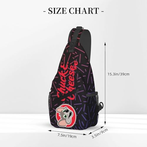 Classic Chuck E Cheese Crossbody Backpack Chest Shoulder Bag Lightweight One Strap Travel Hiking Daypack3