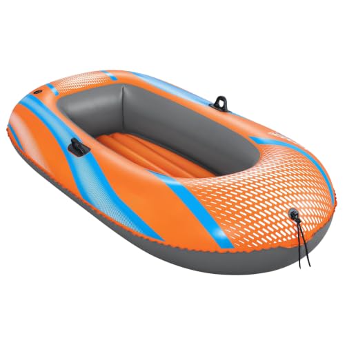 Aufblasbares Fischerboot für eine Person Schlauchboot 1100D PVC Luftboot mit 3 Luftkammern Inflatable Boat Small Boat aufblasbares Schlauchboot One-Man Raft(149x85x38cm)