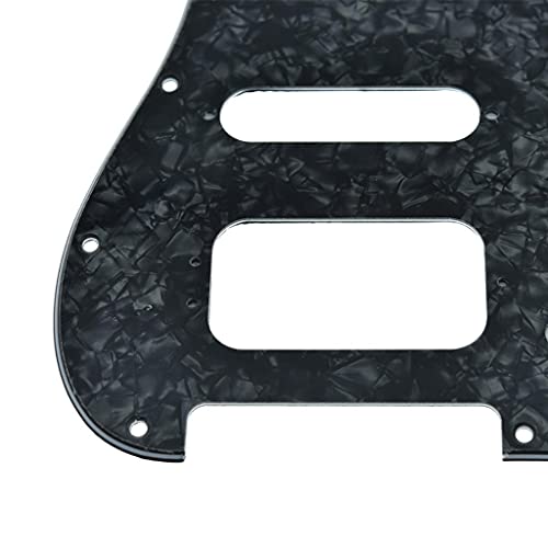 Image of Dopro 11-Hole Strat HSS Guitar Pickguard 3-Screw Humbucking Pickup Mount for American FD Stratocaster Black Pearl