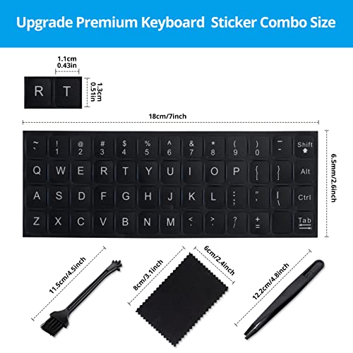 English Keyboard Stickers[5 In 1],Replacement English Keyboard Sticker With White Font On Black Background Universal For Laptop Desktop Computer,Matte English Keyboard Alphabet Sticker #TOP5