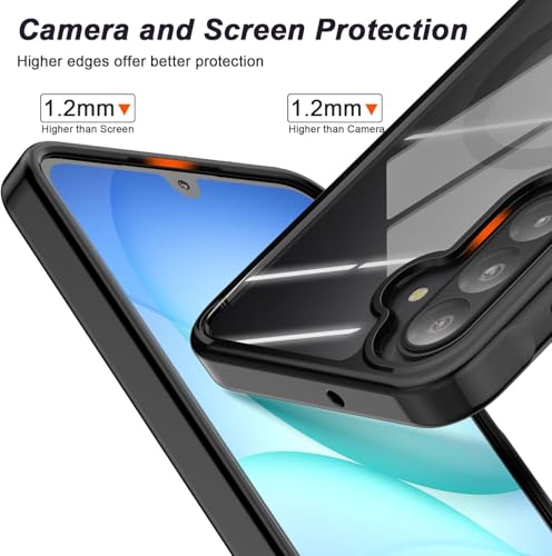 Image of DIZORO Compatible Samsung Galaxy A17 5g Case,Compatible with MagSafe, Non Yellow Military-Grade Drop Protection & Hard PC Back Cover Slim Transparent Anti-Scratch Shockproof Phone Case - Black