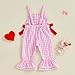 Adobabirl Toddler Baby Girl Valentines Day Outfit Overalls Love Heart Embroidery Romper Flare Pants Bell Bottom Jumpsuit (Pink, 12-18 Months)