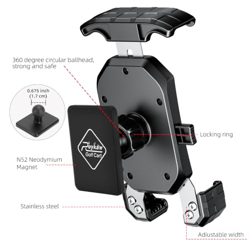 Roykaw Magnetic Golf Cart Phone Holder