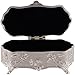 HIONJIN Vintage Fashion Box White Enamel Zinc-alloy Metal Trinket Box Flower Carved Toothpick Storage