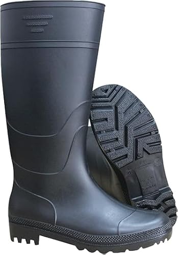 ORACZ Men’s Waterproof Gum Boots – Durable, Anti-Slip Rubber Safety Rain Boots for Work, Farming, Gardening & Outdoor Use (Black, EU Footwear Size System, Adult, Numeric, Medium, 42)