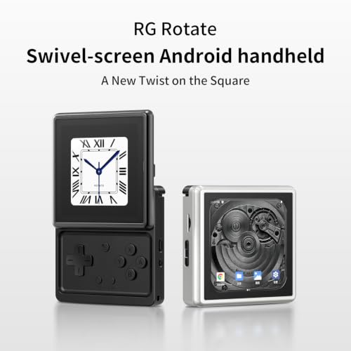 Image of Anbernic RG Rotate Retro Handheld Game Console , 3.5 Inch Swivel Screen Android Handheld Unisoc Tiger T618 2000mAh Battery 3+32GB Aluminum Alloy+ABS Plastic Polar NO Game Preloaded Black
