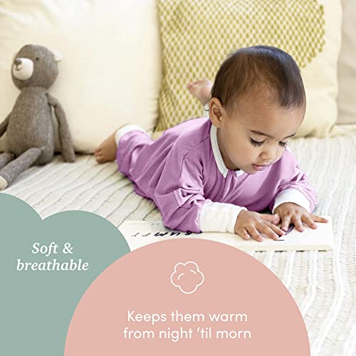 Image of SleepingBaby Flying Squirrel Toddler Pajamas with Practical Zipper for Quick Diaper Changes and Travel Comfort - Lavender - 2-3T