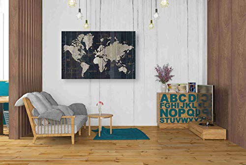 Image of Epic Graffiti 'Old World Map' by Wild Apple Portfolio, Canvas Wall Art, 26 inchx40 inch