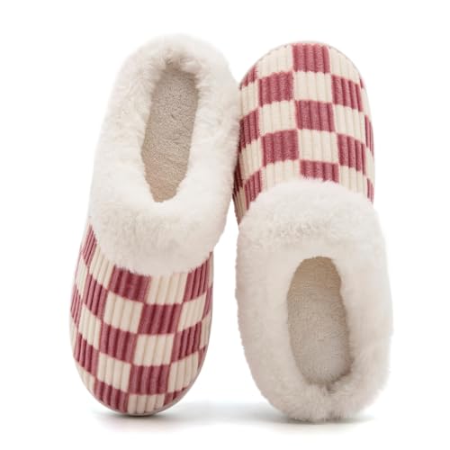 Image of Guyarns House Slippers for Women & Men - Fuzzy, Casual Indoor /Outdoor Shoes with Memory Foam & Faux Fur Lining