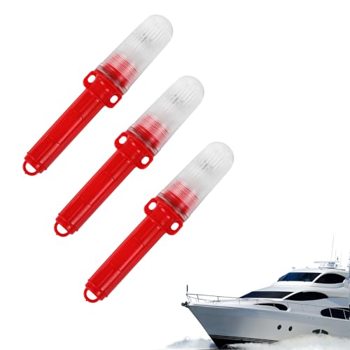 3PCS Boat Flares Marine Flares Boat Flares Coast Guard Approved Marine for Fishing Boats Life Rafts & Emergency Signaling (Red)