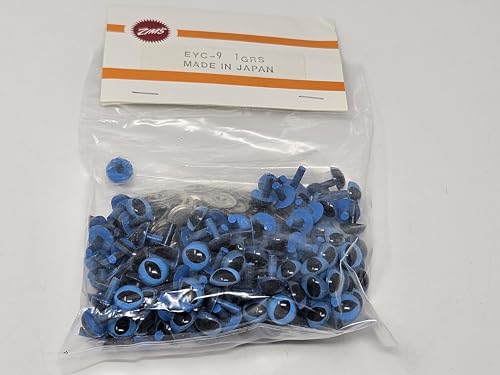 Generic 9mm Cat Eyes Plastic Kitty Safety Eyes for Craft Crochet Amigurumi Dolls or Puppets (Bulk Pack of 144) (Blue)