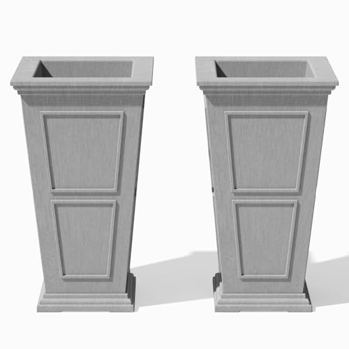 Image of Veradek Brixton Series Planter - Tall Outdoor Planter with Shelf