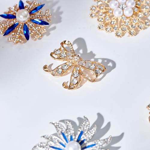 Image of 51 Pcs Pearl Brooch Pins for Women, Charms for Socks Safety Pin, Gold Charms DIY (Brooch & Pin 002)