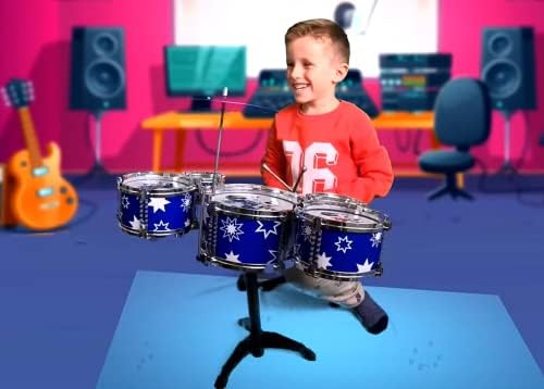 Kids Drum Set Musical Toys Drum Set for Toddlers Jazz Drum Kit Percussion Instruments Toys for 3 4 5 Year Old Boys Girls Birthday Chirstmas Gifts (Blue) 6 41AeZdAnPeL. AC