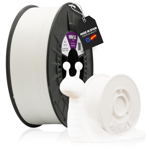 WINKLE Filamento PLA HD Blanco Glaciar | Filamento Impresora 3D | Filamento PLA 1,75mm 300g | PLA Blanco | Compatible con Todas las Impresoras 3D | Precisión Dimensional | Bobina 300g