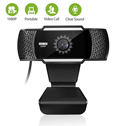 Webcam with Noise Reduction Microphone,Full HD 1080P Auto Focus Face Web Camera