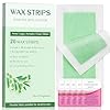 Wax Strips - Body Waxing Strips, Wax Kit for Women & Men - Brazilian Wax Kit, Back Waxing Kit, All Skin Types, Face, Arms, Legs, Armpits, Bikini, 98% Natural, Hypoallergenic Odourless, Green