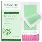Wax Strips - Body Waxing Strips, Wax Kit for Women & Men - Brazilian Wax Kit, Back Waxing Kit, All Skin Types, Face, Arms, Legs, Armpits, Bikini, 98% Natural, Hypoallergenic Odourless, Green