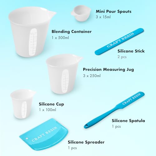 Juego de 4 vasos medidores de silicona para resina epoxy miniatura 2