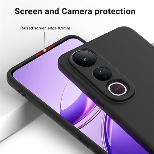 Image of Back Cover for Vivo V50 Lite 5G / V50 Lite 4G | Full Camera Protection | Premium Liquid Silicon Case | Flexible Bumper Case for Vivo V50 Lite 5G / V50 Lite 4G (Black)