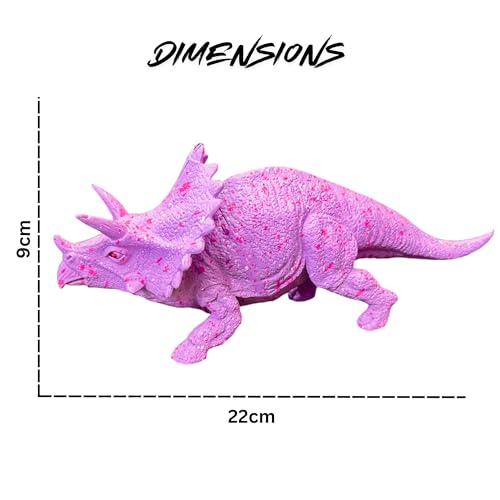Image of ZESTHOME Big Triceratops Dinosaur Toy for Kids with Eggs, Rocks & Tree | Realistic Large Dino Figure | BPA-Free Non-Toxic PVC Animal Toy | Educational Pretend Play Gift for Boys & Girls 3+