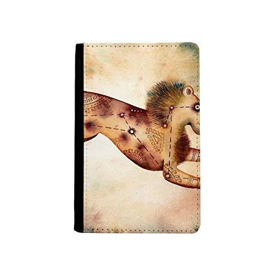 Porte-passeport lion zodiaque en simili cuir de juillet août pour voyage