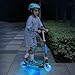 TONBUX Scooters for Kids 5-12, Kids Scooter with Cool Light Up Stem, Wheels, and Deck, 4 Level Adjustable Height Kick Scooter, Foldable and Lightweight Scooter for Kid 8-12, Black