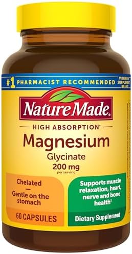 Nature Made Magnesium Glycinate 200 mg per Serving, Magnesium Sup...