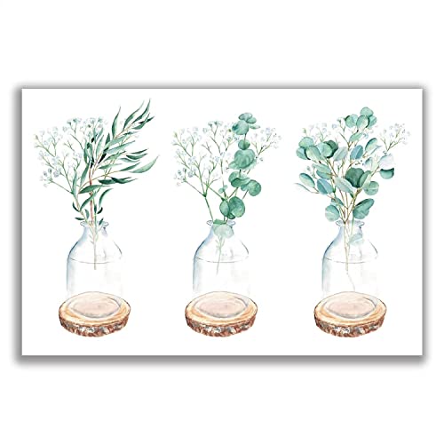 Póster botánico de pared, póster de plantas, 16 x 24 pulgadas sin marco, lienzo botánico de granja, póster decorativo para pared de mujeres y niñas, dormitorio, baño, sala de estar, decoración de