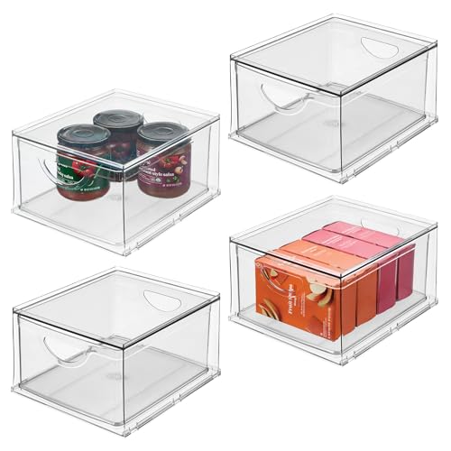 Image of iDesign Stackable Storage Drawer, Set of 4, Clear