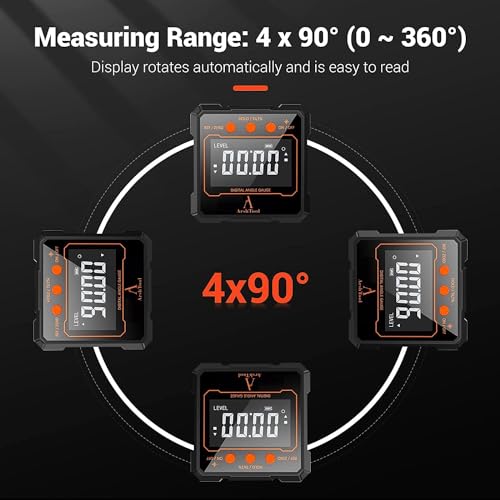 Arshtool 5341 3-In-1 Digital Angle Gauge Angle Finder Arshtool Laser Leveler Rechargable Built-In Battery Led Magnetic Digital Level Box/Protractor/Inclinometer thumb #6