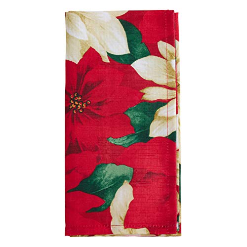 Poinsettia Design Table Napkins (Set of 12)