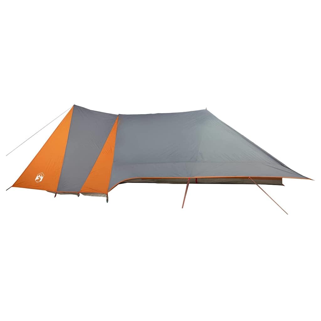 Tienda de campaña familiar para 6 personas, color gris y naranja, impermeable, con bolsa de transporte, 660 x 456 x 200 cm, ideal para aventuras al aire libre, equipamiento duradero