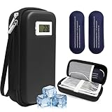 Newthinking Funda de viaje con enfriador de insulina con pantalla de temperatura, estuche para inyección de insulina con 2 paquetes de hielo, mantiene la medicina fresca mientras viajas