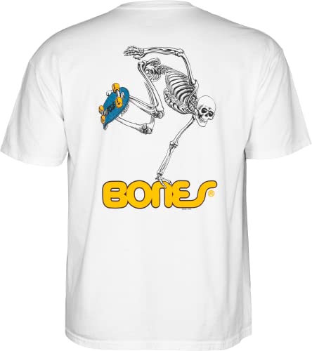 Image of Powell-Peralta Skateboard Skeleton T-Shirt, White, X-Large
