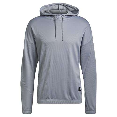 adidas Mens TRVL Three Stripes Hoodie, halo silver, XL