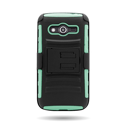 Galaxy Avant Case, [Coveron Explorer Series] Hybrid Belt Clip Holster Kickstand Combo Cover Case For Samsung Galaxy Avant - Teal & Black #TOP4
