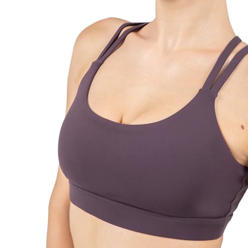 Image of YITTY Active Women's Ultraluxe Strappy Medium Impact Bra, Athleisure, 4-Way-Stretch