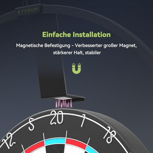 STASUN 360°Dart Beleuchtung,LED Dartscheibe Licht,Bnehmbar Dartboard Surround Lighting System,24W 6500K Magnetisches Dart Lichtring und Zubehör für Das Gesamte Board