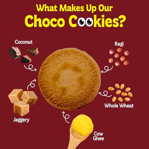 Image of BE'BE' BURP Choco Multigrain Cookies for Kids - 150gm (Pack of 2) | No Maida, No Artificial Preservatives & Flavours | Made with Organic Grains, Jaggery & Cow Ghee | Tasty & Healthy Cookies For Kids