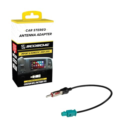 Scosche VWA3B Antenna Adapter for Aftermarket Car Stereo Compatible with Select 2001-19 Domestic and European Vehicles - Radio Antenna Adapter - See Vehicle Fit Guide in Images