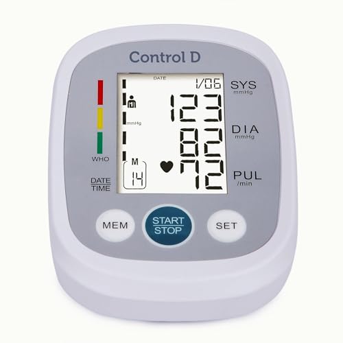 Image of Control D Homely Smart Automatic Digital Blood Pressure Monitor Hypertension Indicator Upper Arm Portable BP Machine Power with USB-C Port