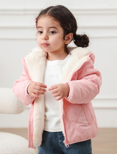 Baby Girls Winter Coat Toddler Puffer Jackets Fleece Outwear 12M-5T3