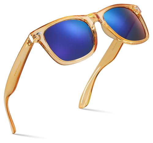 Lunettes de soleil rétro 80's à verres miroirs marron pour stopper l'éblouissement