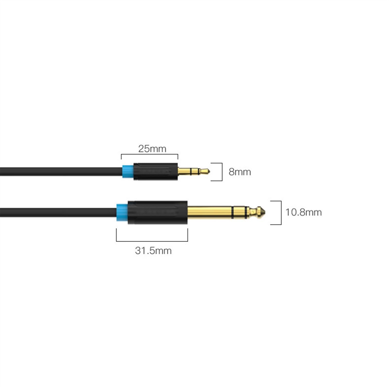 kabel audio do gitary Kabel Audio 3.5mm Do 6.5 Męski Na Męski Kabel Połączeniowy 6.35 Wzmacniacz Mikser Gitarowy Linia Do Konwersji (Color : 3 m)
