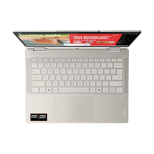 Image of Lenovo Yoga 7 2-in-1 2025 Copilot+ PC with 14 2K OLED Touchscreen Laptop, AMD Ryzen AI 7 350 Processor, 16GB LPDDR5X-7500 Memory, 512GB SSD, Wi-Fi7, Win11 Pro, Seashell, w /2TB USB Drive, W /GaLiMu