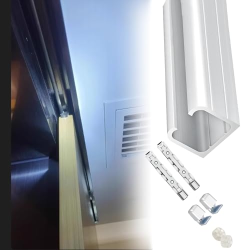 Schiebetür-Hardware-Kit mit versteckter Einzelschiene für Bifold & Pocket Türen, Decken-/Wandmontage, 61 cm - 183 cm, verstellbare Schiene, inklusive Rollen und Absenkautomatik