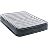 Intex 67768 Eineinhalb Komfort Plüschmatratze, 137 x 191 x 33 cm, grau, mit eingebauter Pumpe
