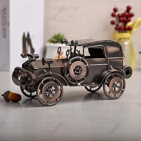 ViaZAID Metal Antique Vintage Car Model Handcrafted Collections Collectible Vehicle Toys for Bar or Home Decor Decoration (8 inch) (Vintage Copper)